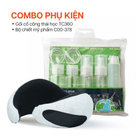 Phụ kiện khác Combo 2 món phụ kiện Gối cổ + Bộ chiết mỹ phẩm