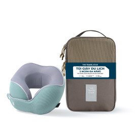 Gối cổ du lịch Combo 2 món phụ kiện: Gối cổ The Travel Star + Túi đựng giày The Travel Star