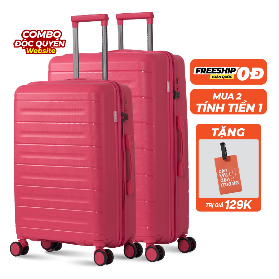 Vali Combo 2 Vali Larita Pome Size M + L Pink