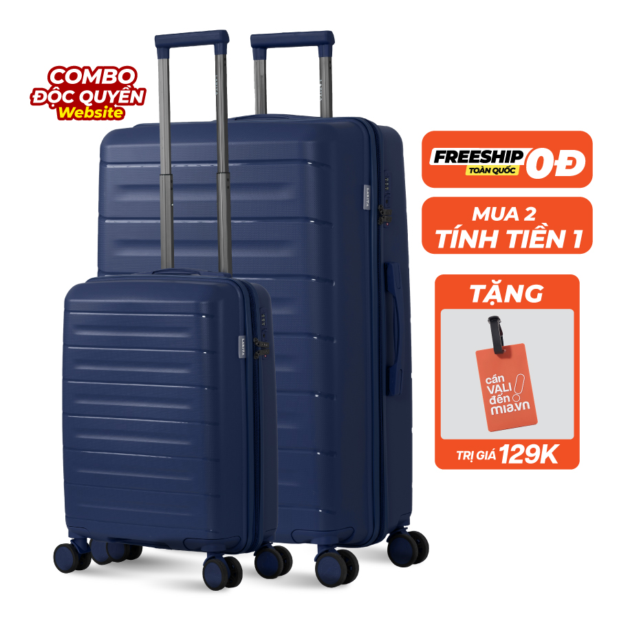 Vali Combo 2 Vali Larita Pome Size S + L Dark Blue