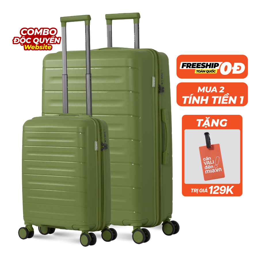 Vali Combo 2 Vali Larita Pome Size S + L Green 