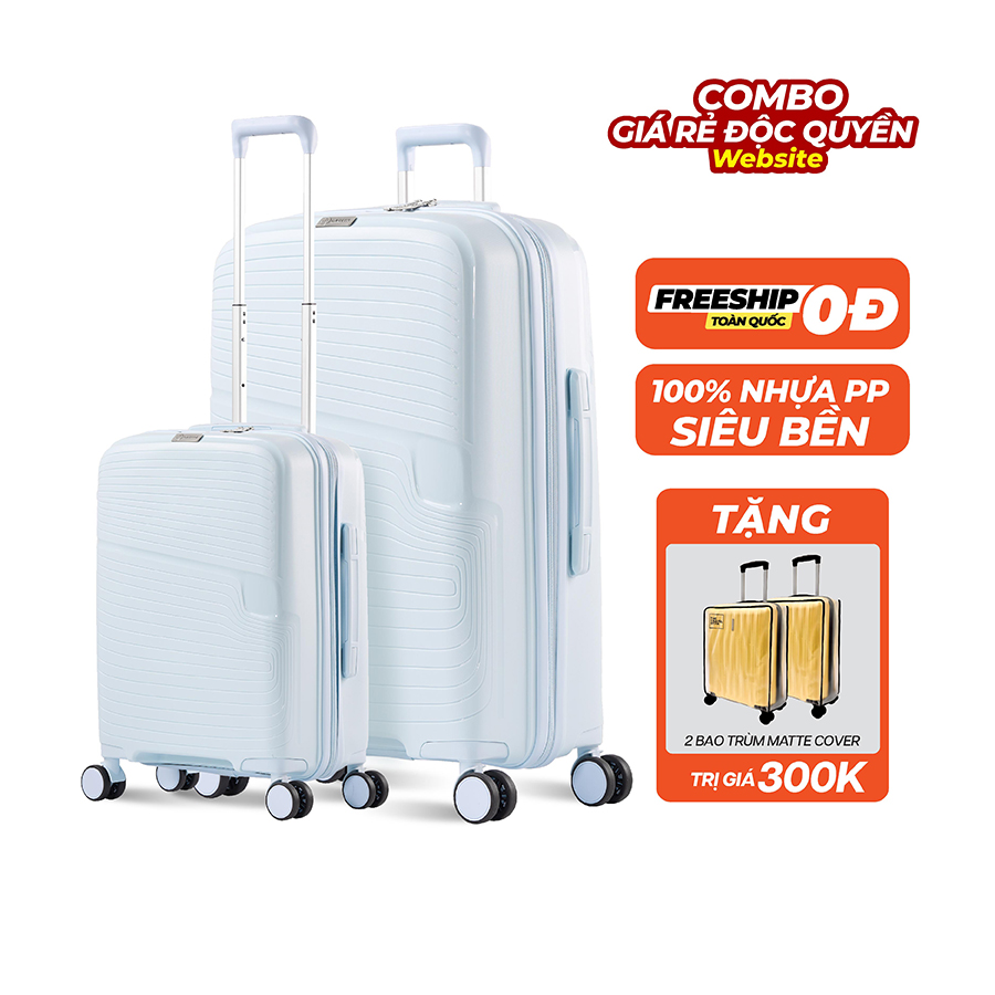 Vali Combo 2 Vali Larita Romi Size S + L Light Blue