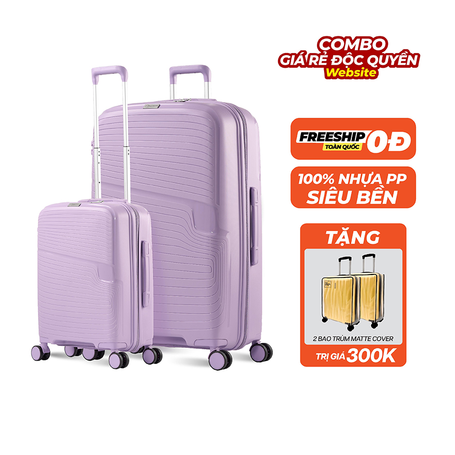 Vali Combo 2 Vali Larita Romi Size S + L Purple