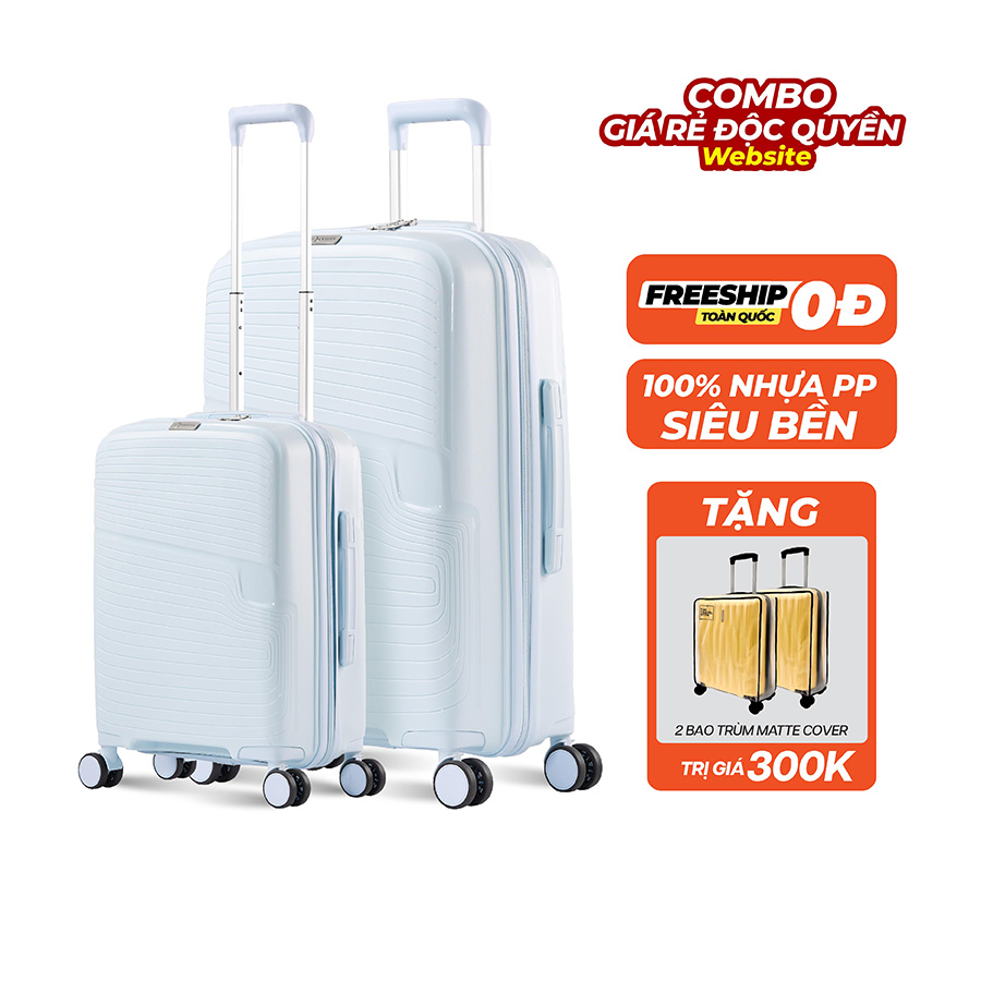 Vali Combo 2 Vali Larita Romi Size S + M Light Blue