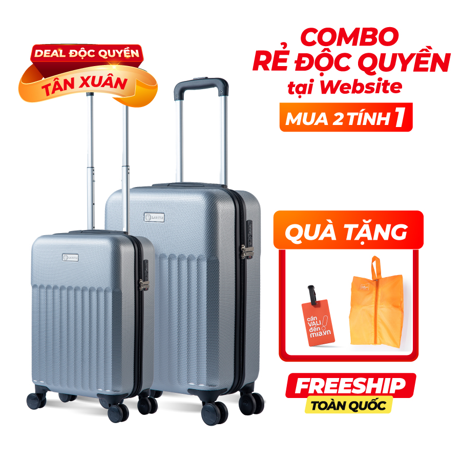 Vali Combo 2 Vali Larita Sena Size S + M Silver Gray