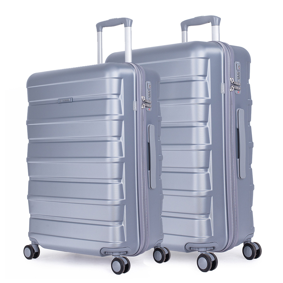 Vali Combo 2 Vali Pisani Tatti Size M + L Silver Gray