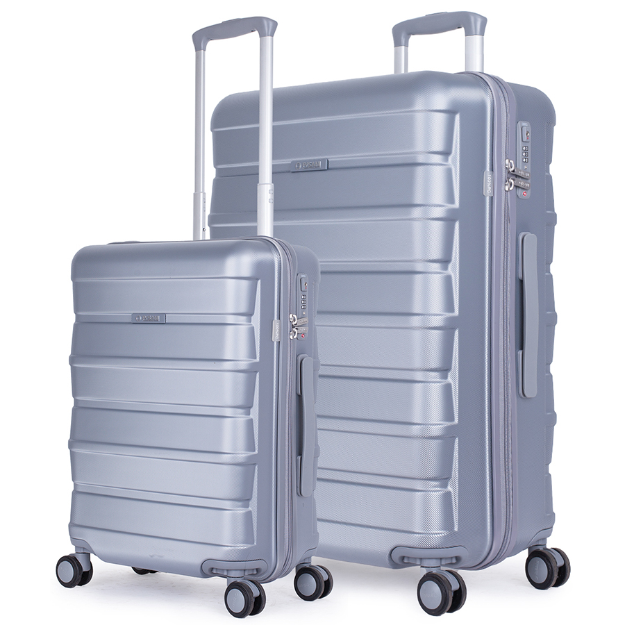 Vali Combo 2 Vali Pisani Tatti Size S + L Silver Gray