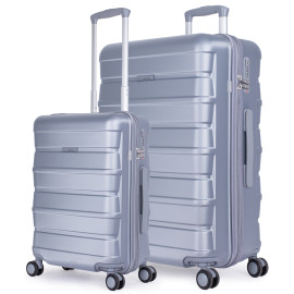 Vali Combo 2 Vali Pisani Tatti Size S + L Silver Gray