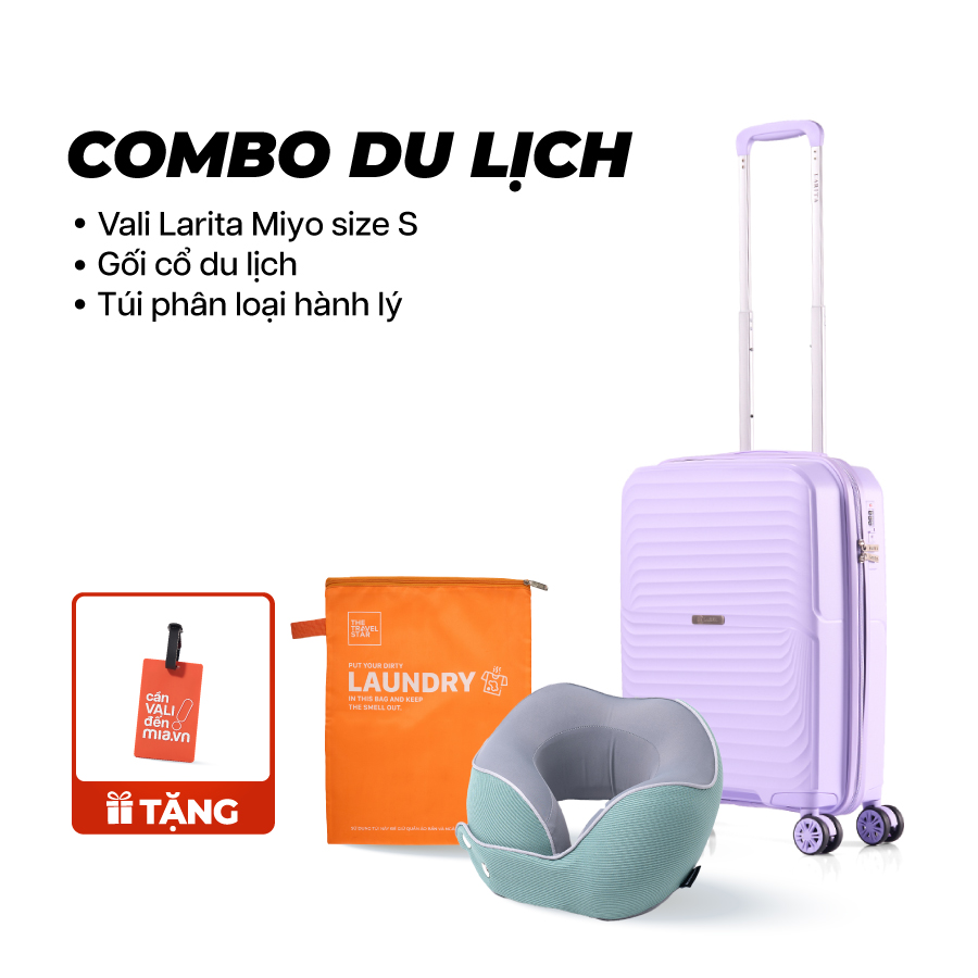 Vali Combo Carry-On Larita Miyo Light Purple Tiện Lợi