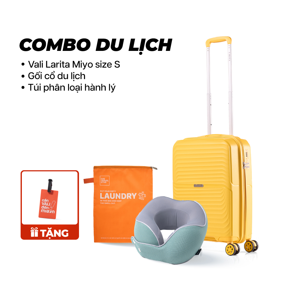 Vali Combo Carry-On Larita Miyo Yellow Tiện Lợi