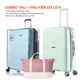 Vali Combo Du Lịch Dài Ngày Larita Miyo Yellow Tiện Lợi