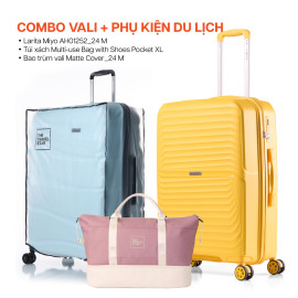 Vali Combo Du Lịch Dài Ngày Larita Miyo Yellow Tiện Lợi