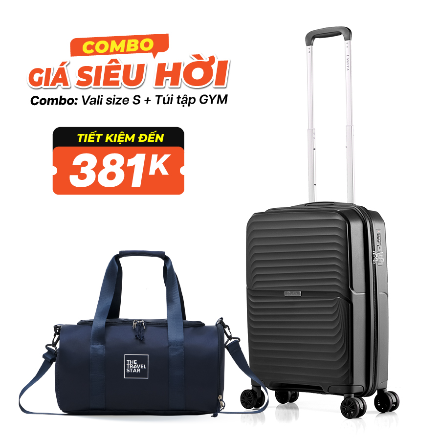 Vali Combo Travel & Gym Larita Miyo Black Năng Động