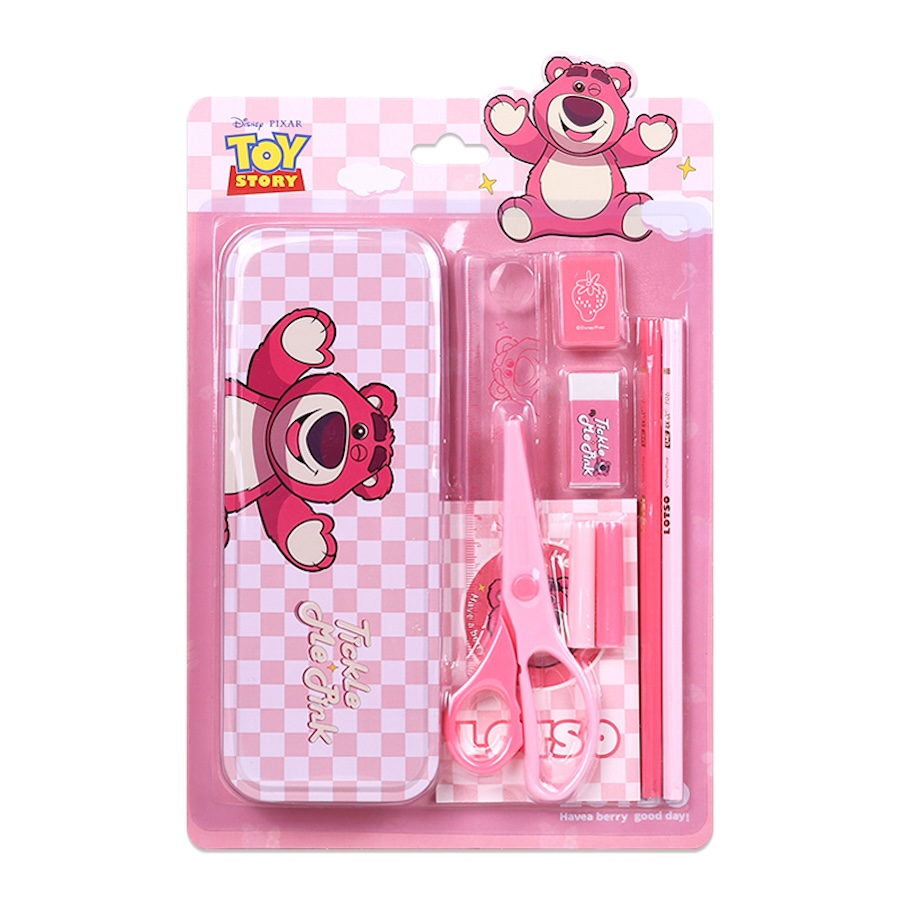 Phụ kiện khác Disney Bộ dụng cụ học tập Lotso D01131T1 Set 7 Pink
