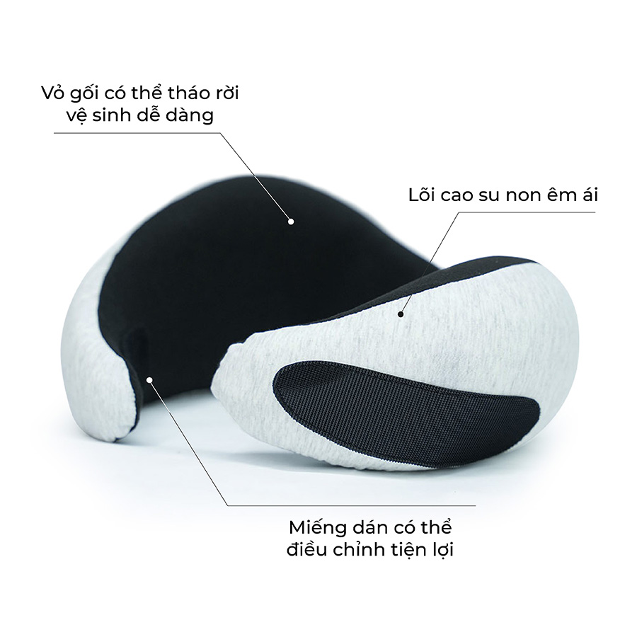 Gối cổ du lịch Gối cổ công thái học The Travel Star TC360 S Ash Grey