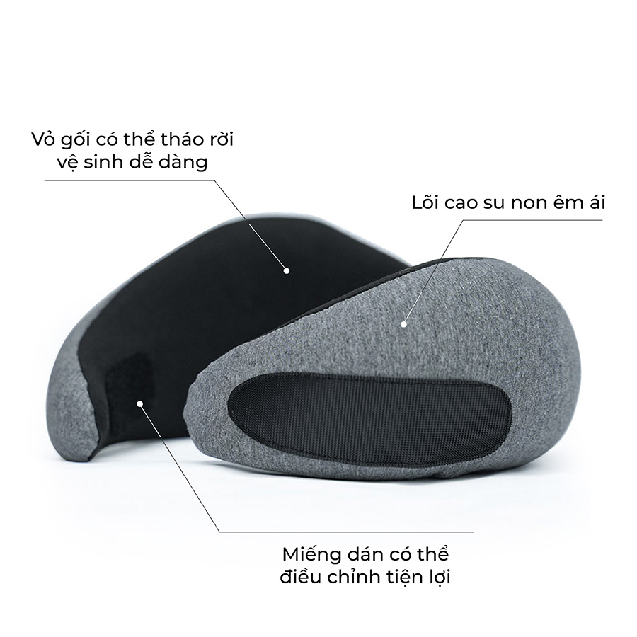 Gối cổ du lịch Gối cổ công thái học The Travel Star TC360 S Dark Grey