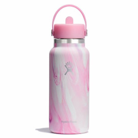 Bình nước Hydro Flask HWB_05 Wide Flex Straw Cap Bình giữ nhiệt 32 OZ 946 ml Seaspritz Pink
