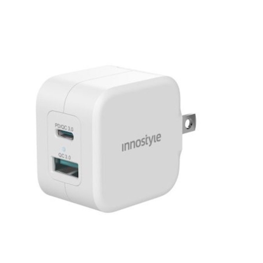 Phụ Kiện Điện Tử Innostyle ADP_03 Sạc nhanh Minigo Pro III Dual PD/QC3.0 20W 2C White