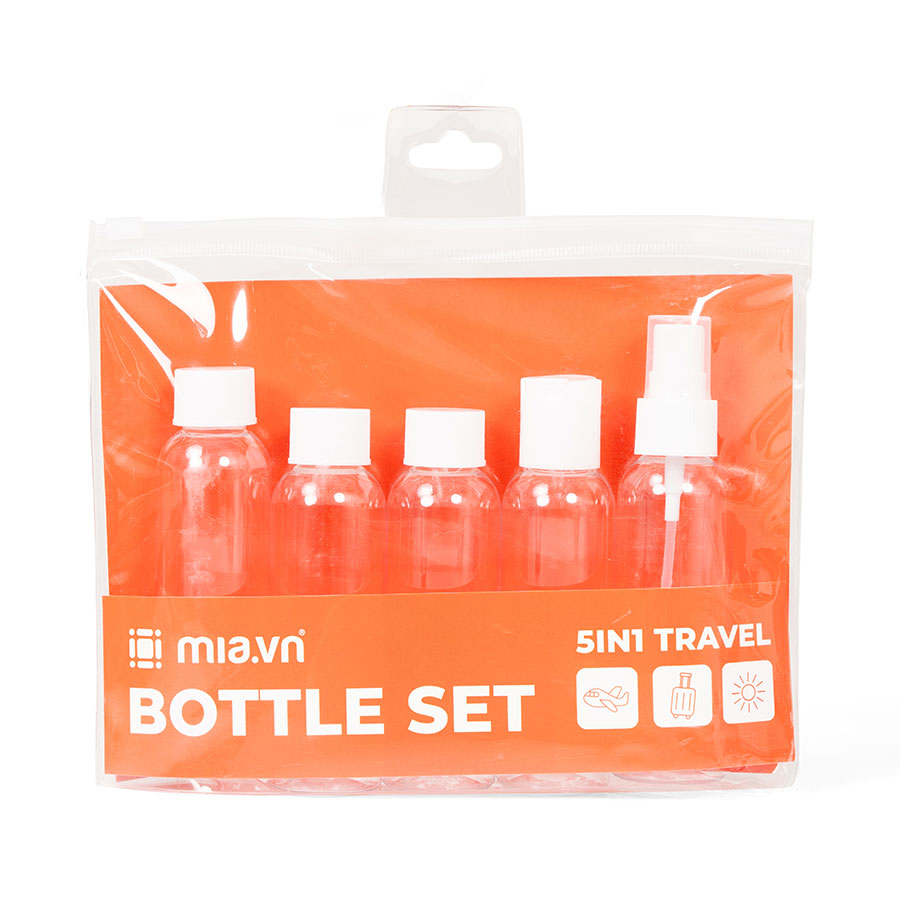 Bộ chai lọ chiết mỹ phẩm Mia 5in1 Travel Bottle Set S Orange