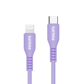 Phụ kiện khác Philips Cáp sạc điện thoại có đầu nối Type C to Lightning, MFI 1M DLC8631P S Purple