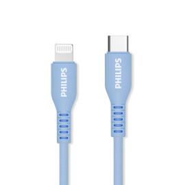 Phụ kiện khác Philips Cáp sạc điện thoại có đầu nối Type C to Lightning, MFI 1M DLC8631P S Purple