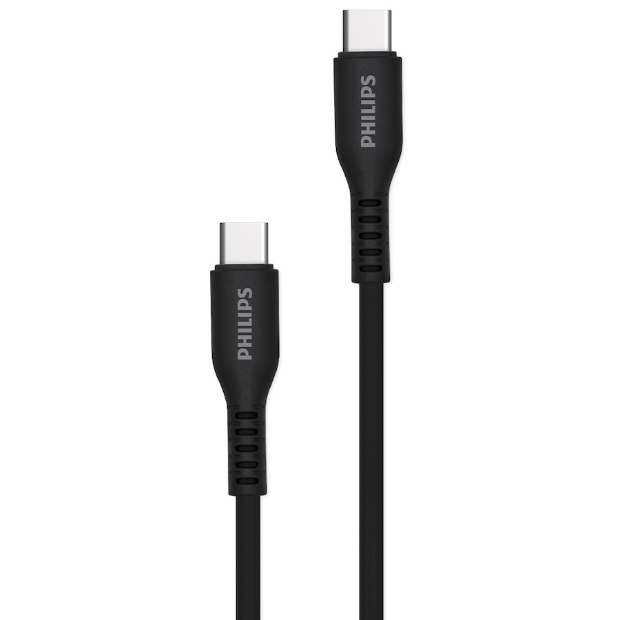 Phụ kiện khác Philips Cáp sạc điện thoại có đầu nối Type C to Type C, 1,2M (USB2.0) DLC8601B S Black