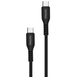 Phụ kiện khác Philips Cáp sạc điện thoại có đầu nối Type C to Type C, 1,2M (USB2.0) DLC8601B S Black