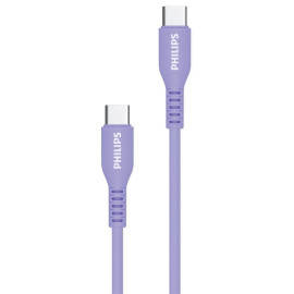Phụ kiện khác Philips Cáp sạc điện thoại có đầu nối Type C to Type C, 1,2M (USB2.0) DLC8601B S Black