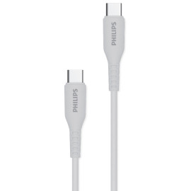 Phụ kiện khác Philips Cáp sạc điện thoại có đầu nối Type C to Type C, 1,2M (USB2.0) DLC8601B S Black