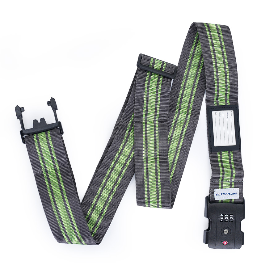 Dây đai vali The Travel Star BLT_01 TSA Locked Luggage Belt S Grey/Green
