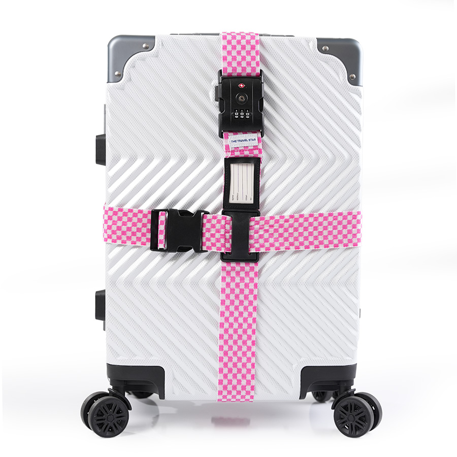 Dây đai vali The Travel Star BLT_02 TSA Cross Luggage Belt S Pink