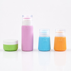 Bộ chai lọ chiết mỹ phẩm The Travel Star BTL_01 Silicone Travel Bottle Set 4in1 S Rainbow