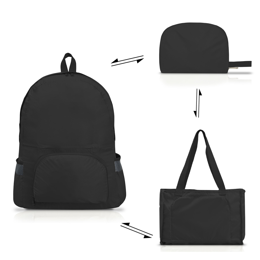 Balo The Travel Star FBP_01 Folable Backpack - Tote 2in1 S Black