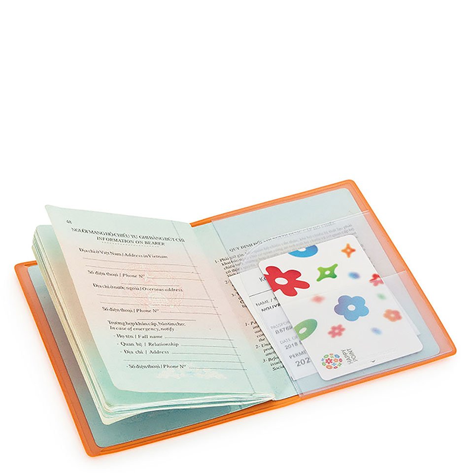 Ví đựng hộ chiếu/passport Anse Enamel Passport Cover LA307 S Orange