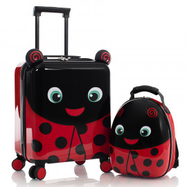 Balo trẻ em Combo Heys Vali + Balo Super Tots Spinner Lady Bug Red