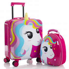 Balo trẻ em Combo Heys Vali + Balo Super Tots Spinner Unicorn Pink