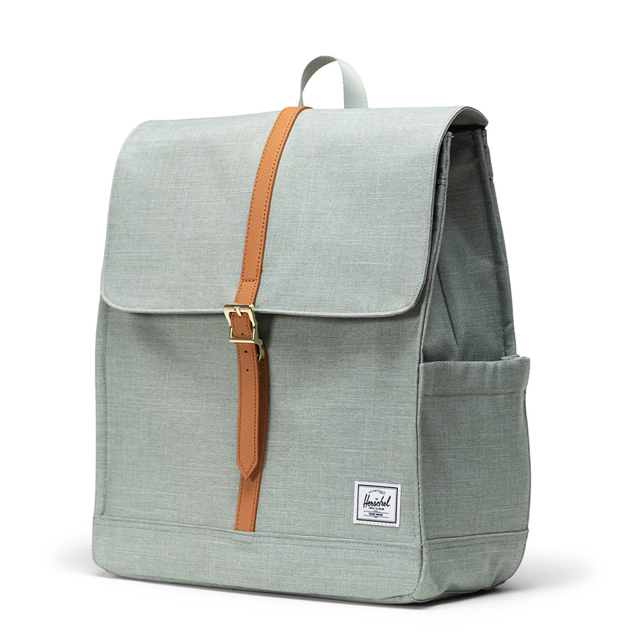 Balo laptop Herschel City TM Mid Volume 13" Backpack M Iceberg Green Crosshatch
