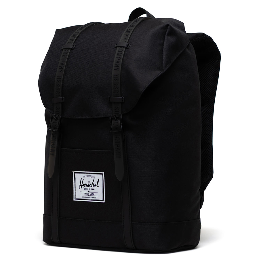 Balo Herschel Retreat Standard 15" Backpack M Black/Clear Rubber
