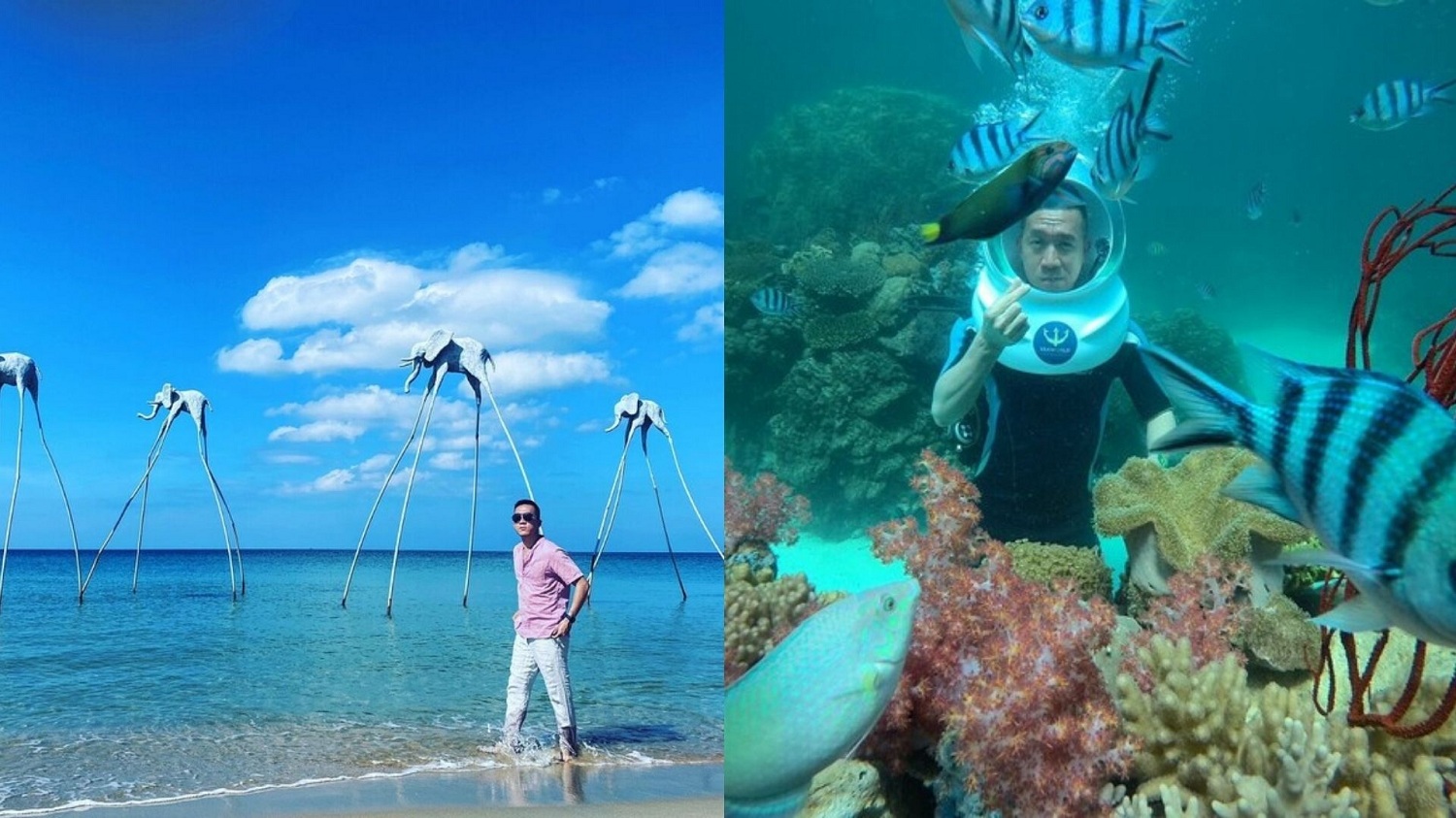Đi bộ dưới biển lặn ngắm san hô Phú Quốc như youtuber Challenge Me 27