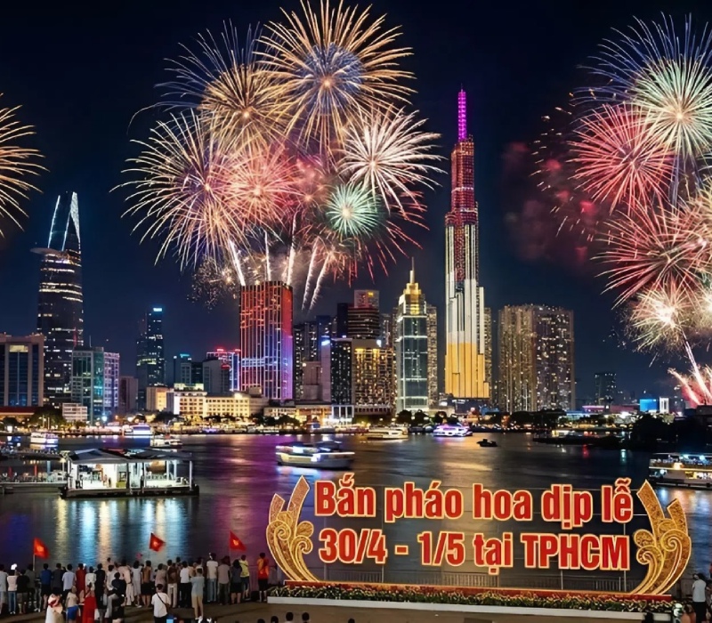 Bắn pháo hoa dịp lễ 30/4 2026 tại TP.HCM: Lịch bắn, địa điểm và hoạt động chi tiết