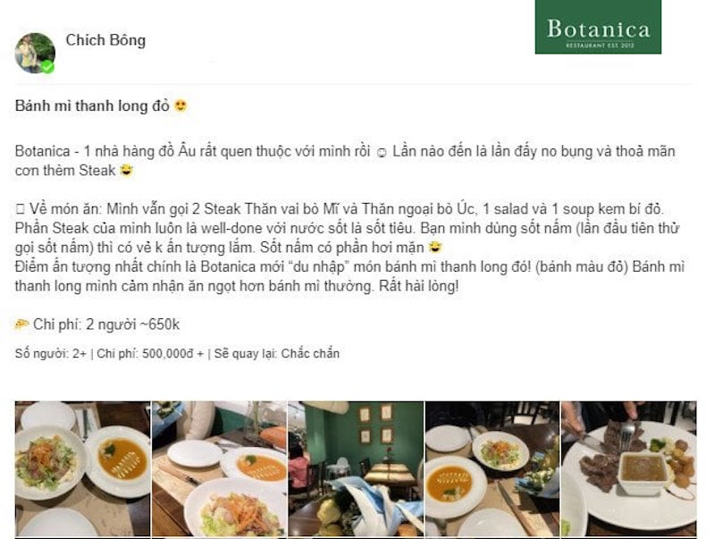 Buổi hẹn hò ngọt ngào tại nhà hàng Botanica Restaurant ở Hà Nội 14