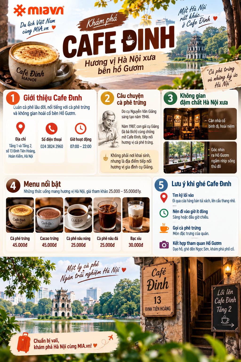 Tìm đến Cafe Đinh, thưởng thức vị cà phê trứng bên Hồ Gươm 2
