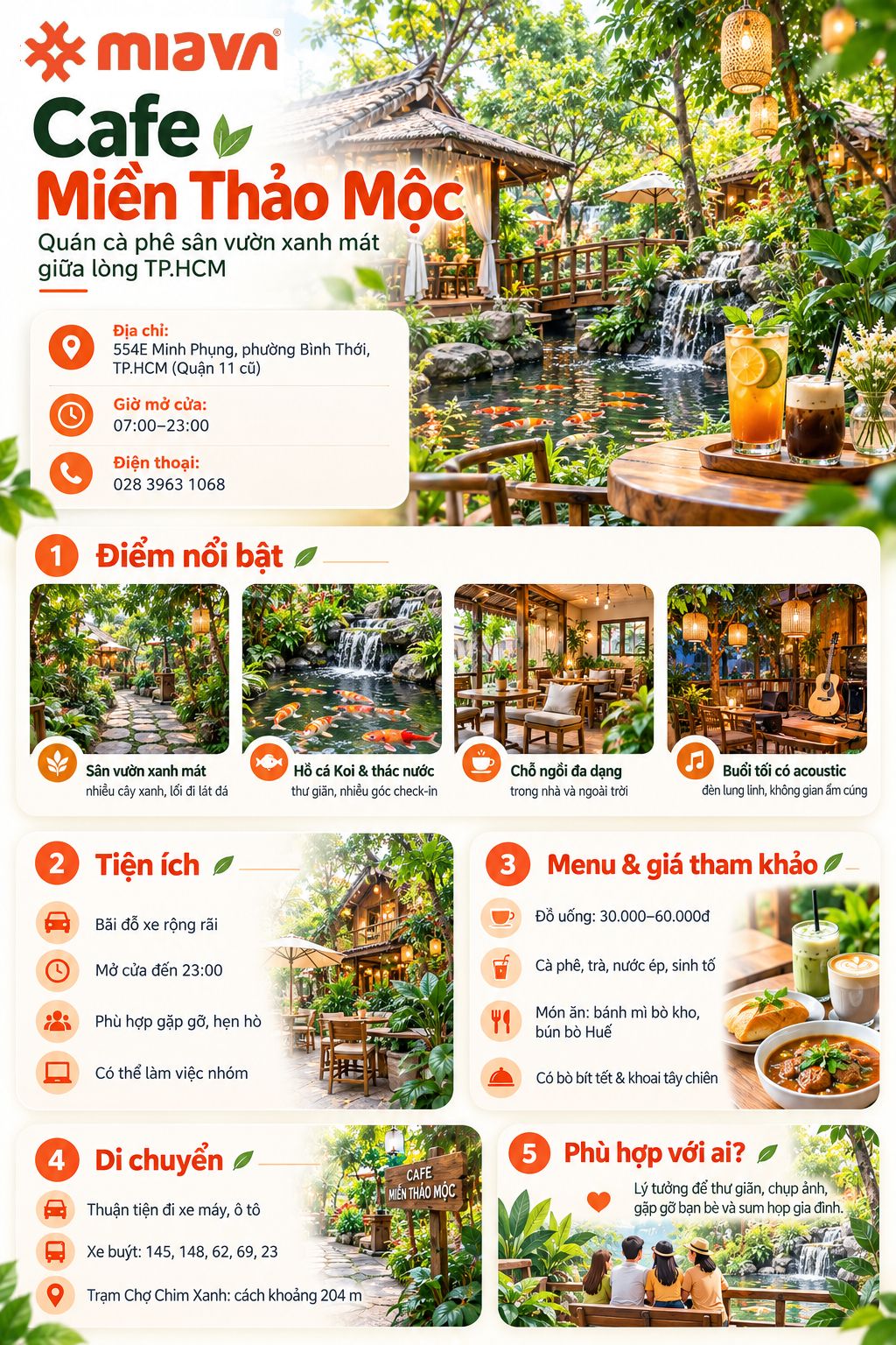 Khám phá Cafe Miền Thảo Mộc với hồ cá Koi và nhạc acoustic 2