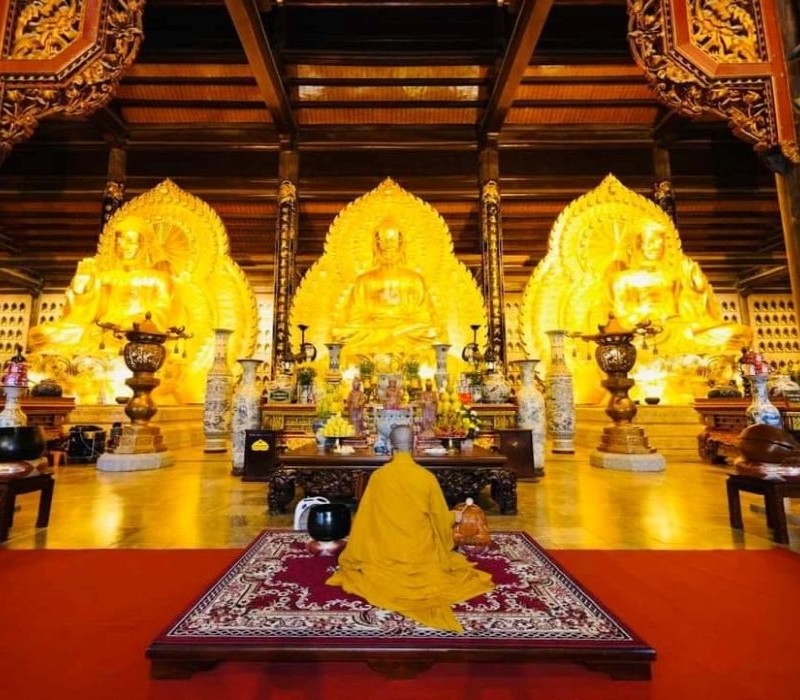 Chiêm ngưỡng Điện Tam Thế Chùa Bái Đính uy nghi giữa đất trời Tràng An