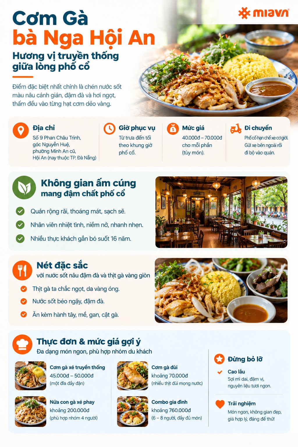 Thưởng thức Cơm Gà bà Nga Hội An với nước xốt nâu đậm đà 2