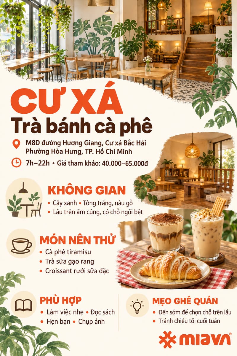 Review Cư Xá Trà bánh cà phê: Quán xinh xanh mát cực chill quận 10 2