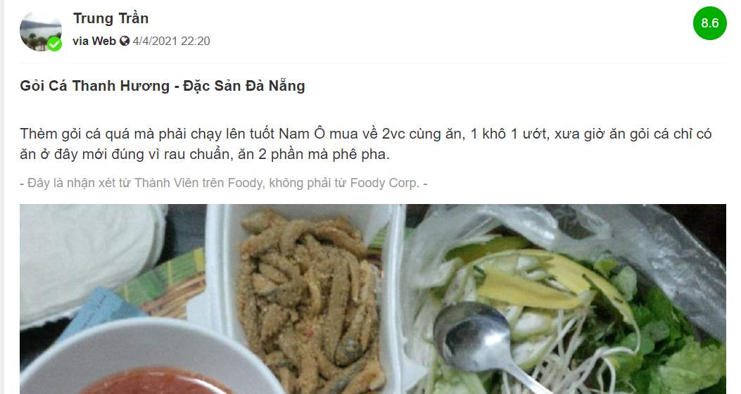 Dân sành ăn không thể không biết gỏi cá Thanh Hương Đà Nẵng 6