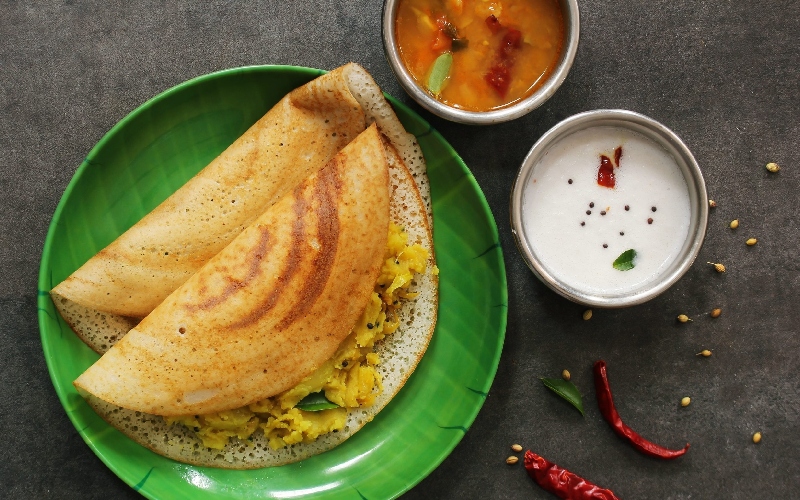 Review món bánh dosa Nam Ấn giòn ngoài, dai mềm trong 3