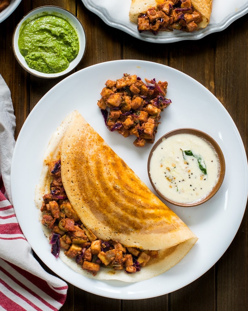 Review món bánh dosa Nam Ấn giòn ngoài, dai mềm trong 6