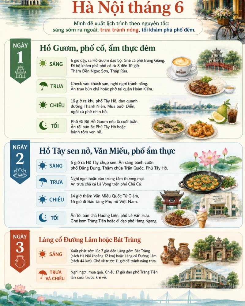 Hà Nội tháng 6 có nên đi? Kinh nghiệm thực tế cho bạn tham khảo 10